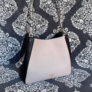 Kate Spade Triple Compartment Shoulder Bag Mixed Material Natural Multi
